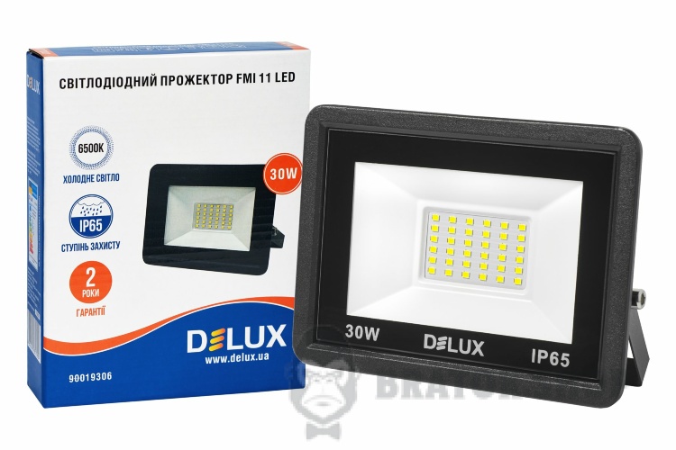 Прожектор світлодіодний LED 30 Вт 6500K IP65 DELUX FMI 11 чорний