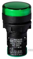 Сигнальна арматура AD22-22DS зелена 24V АC/DC