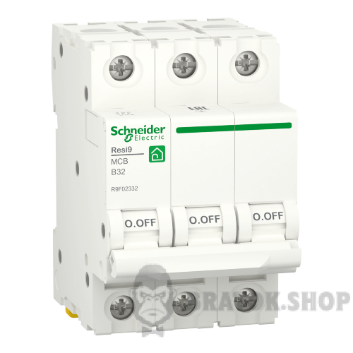 Автоматичний вимикач 3P 32A B 6кА Schneider Electric Resi9 (R9F02332)