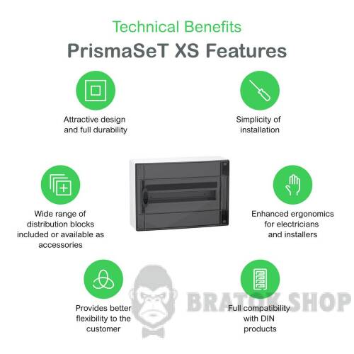 Распределительный щит навесной, 1 ряд, 18 модулей, дымчатая дверь, PrismaSeT XS LVSXR118 в Сумах