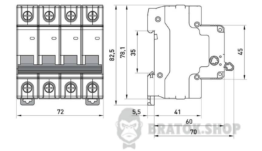 Вимикач навантаження на DIN-рейку e.is.stand.4.40, 4р, 40А s082010 у Києві