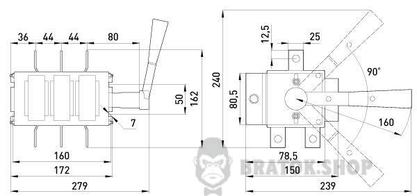 Выключатели-разъединитель e.VR32.P250 опрокидывающий 250А (35В71250) BP32-35B71250 в Киеве