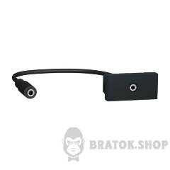 Розетка Minijack 1 модуль антрацит