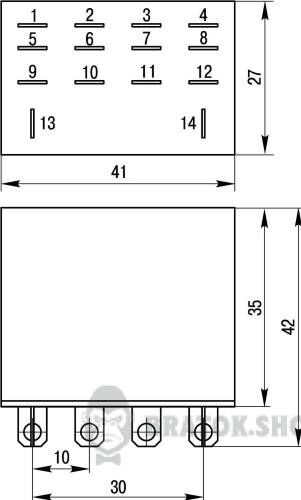 Реле проміжне e.control.p1043 10А, 4 групи контактів, котушка 24В DC i.ly4.24dc у Києві
