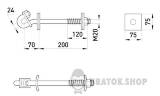 Сквозной крюк e.through.hook.pro.250.20.s, 200мм, М20 с предохранительной пластиной p032001 в Киеве