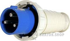 Силова вилка переносна e.plug.pro.3.63, 3п., 230В, IP 67, 63А (033)