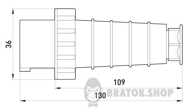 Силова вилка переносна e.plug.pro.3.63, 3п., 230В, IP 67, 63А (033) p011003 у Києві
