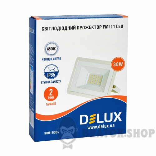 Прожектор світлодіодний LED 30 Вт 6500K IP65 DELUX FMI 11 білий