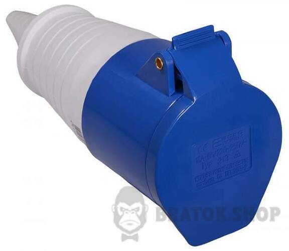Розетка-гнездо силовая переносная ГП 16A/3 220V 2P+PE (213) АСКО-Укрем A0080020001 синий в Сумах