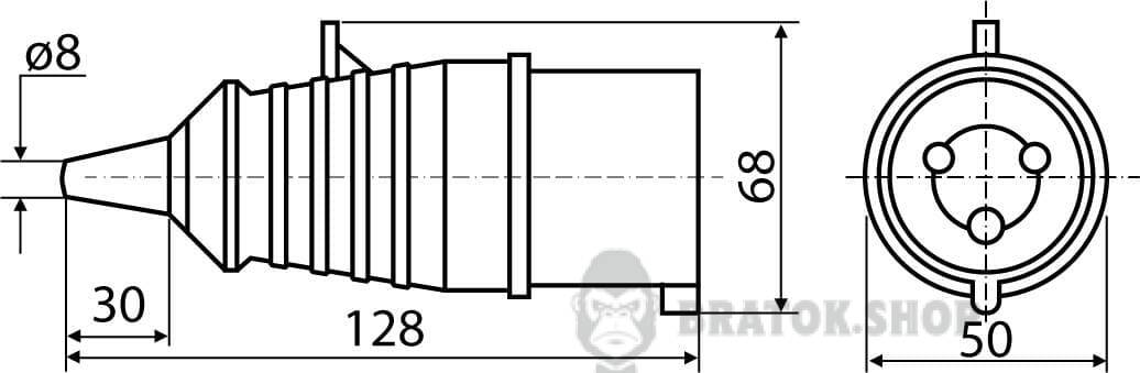Розетка-гнездо силовая переносная ГП 16A/3 220V 2P+PE (213) АСКО-Укрем A0080020001 синий в Сумах