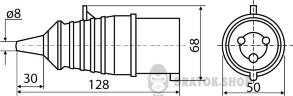 Розетка-гнездо силовая переносная ГП 16A/3 220V 2P+PE (213) АСКО-Укрем A0080020001 синий в Сумах
