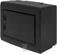 Корпус пластиковый на 8 модулей e.plbox.pro.n.08b.black навесной, черный с непрозрачной дверцей IP40