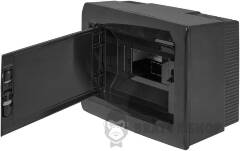 Корпус пластиковый на 8 модулей e.plbox.pro.n.08b.black навесной, черный с непрозрачной дверцей IP40