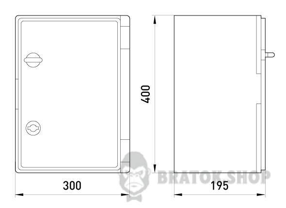 Корпус удароміцний з АБС-пластика e.plbox.300.400.195.blank, 300х400х195мм, IP65 CP5003D у Києві