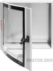 Корпус металевий e.mbox.industrial.p.75.60.20.gl IP55 з монтажною панеллю (750*600*200), зі склом