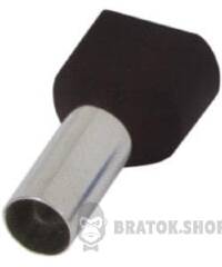 Ізольований наконечник e.terminal.stand.te.2.1.5.black (TE1512 black) 2x1,5 кв.мм, чорний, 100шт