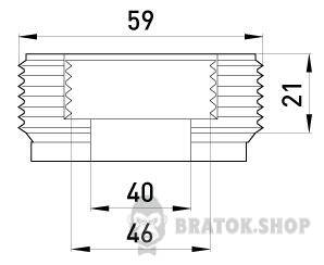 Переходник металлический e.industrial.pipe.thread.bts.2&quot;.1-1/2&quot;, резьбовой, с 2&quot; на 1-1/2&quot; i0410015 в Киеве