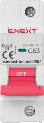 Модульний автоматичний вимикач e.industrial.mcb.150.1.C63, 1р, 63А, C, 15кА