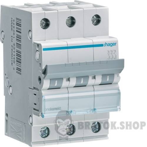Автоматический выключатель 3P 6A C 6kA Hager MCN306