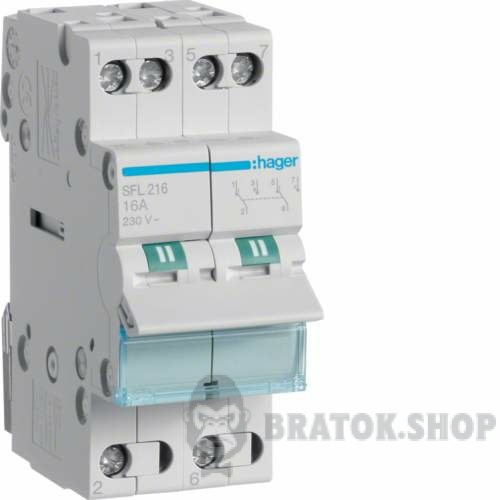Переключатель ввода резерва 2p 16A I-II ручной HAGER SFL216
