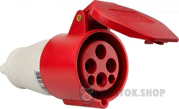 Розетка-гнездо силовая переносная ГП 16A/4 400V 3P+PE (214) АСКО-Укрем A0080020002 красный