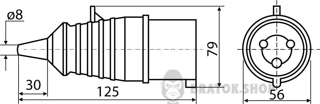 Розетка-гнездо силовая переносная ГП 16A/4 400V 3P+PE (214) АСКО-Укрем A0080020002 красный