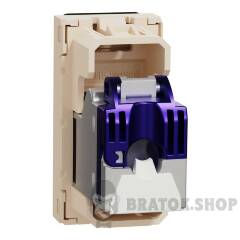 Розетка комп'ютерна RJ45, категорія 6 FTP, 1 модуль, бежева Unica New Studio