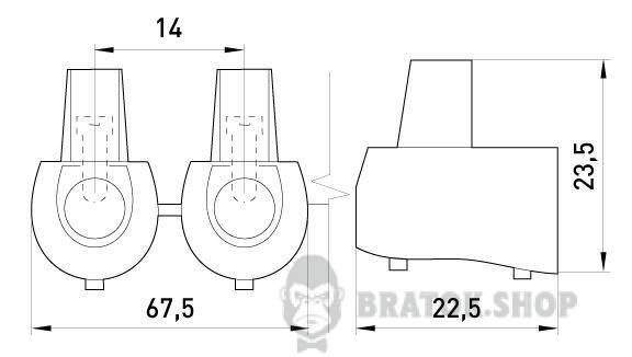 Кінцевий клемник e.tc.end.stand.5.6, 5шт, 6 кв.мм s2039002
