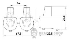Кінцевий клемник e.tc.end.stand.5.6, 5шт, 6 кв.мм