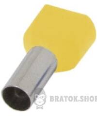Ізольований наконечник e.terminal.stand.te.2.1.5.yellow (TE1508 yellow) 2x1,5 кв.мм, жовтий, 100шт