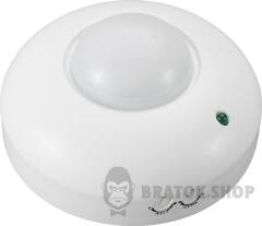 Датчик руху інфрачервоний стельовий e.sensor.pir.07.white(білий), 360°, IP20