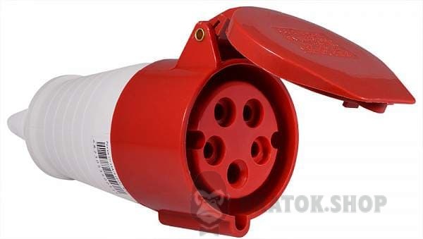 Розетка-гнездо силовая переносная ГП 16A/5 400V 3P+N+PE (215) АСКО-Укрем A0080020003 красный