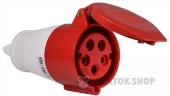 Розетка-гнездо силовая переносная ГП 16A/5 400V 3P+N+PE (215) АСКО-Укрем A0080020003 красный