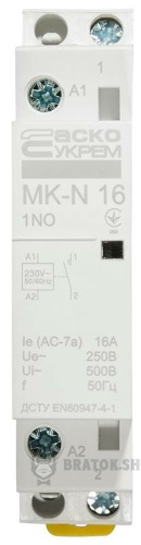 Контактор модульный 1P 1NO 16А АСКО-Укрем MK-N A0040030020