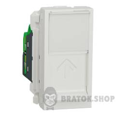 Розетка комп'ютерна RJ45, одинарна, категорія 5 UTP, 1 модуль, білий