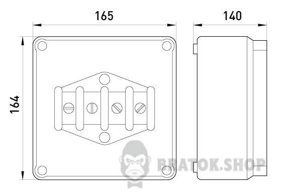 Коробка распределительная пластиковая Z1 SO IP 55 без кабельных вводов (165*165*140) 9110-000 в Киеве