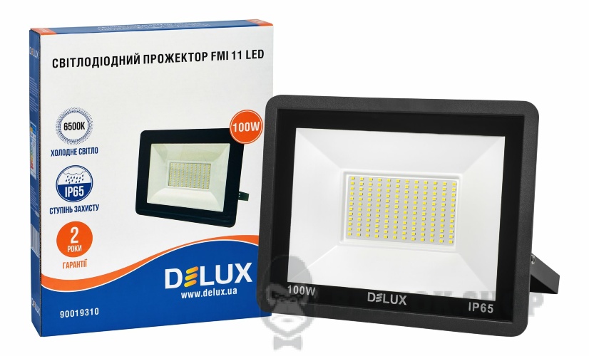 Прожектор светодиодный LED 100 Вт 6500K IP65 DELUX FMI 11 черный в Сумах