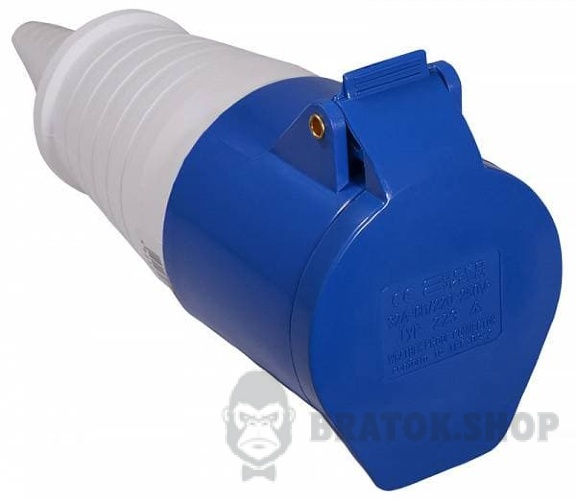 Розетка-гніздо силова переносна ГП 32A/3 220V 2P+PE (223) АСКО-Укрем A0080020004 синій