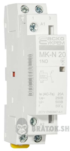Контактор модульний 1P 20A 1NO АСКО-Укрем MK-N A0040030021