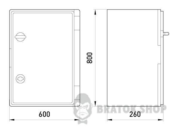 Корпус удароміцний з АБС-пластика e.plbox.600.800.260.blank, 600х800х260мм, IP65 CP5009 у Києві