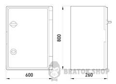 Корпус удароміцний з АБС-пластика e.plbox.600.800.260.blank, 600х800х260мм, IP65