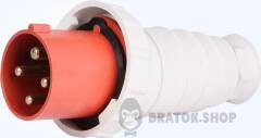 Силова вилка переносна e.plug.pro.4.63, 4п., 380В, IP 67, 63А (034)