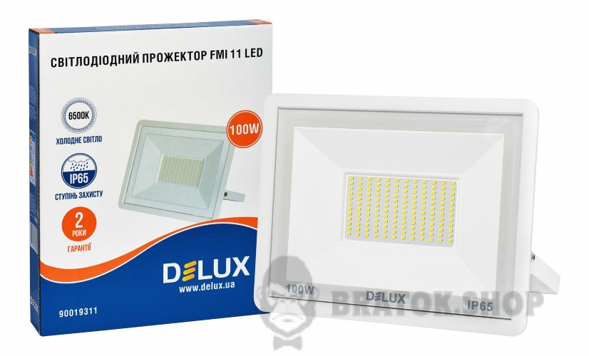 Прожектор світлодіодний LED 100 Вт 6500K IP65 DELUX FMI 11 білий