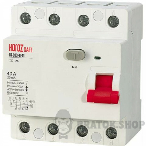 Автомат ПЗВ 4P 40А Horoz Electric SAFE (114-003-4040-010)