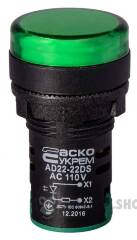 Сигнальна арматура AD22-22DS зелена 110V АC