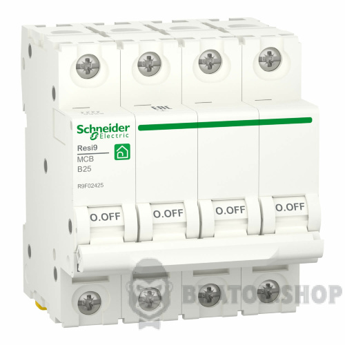 Автоматичний вимикач 4P 25A B 6кА Schneider Electric Resi9 (R9F02425)