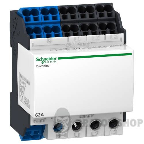 РАСПРЕДЕЛИТЕЛЬНЫЙ БЛОК DISTRIBLOC Linergy 4Р, 63А, 24 ВВОДЫ, ПОДКЛЮЧЕНИЕ СНИЗА LVS04041