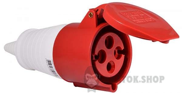 Розетка-гнездо силовая переносная ГП 32A/4 400V 3P+PE (224) АСКО-Укрем A0080020005 красный
