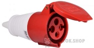 Розетка-гнездо силовая переносная ГП 32A/4 400V 3P+PE (224) АСКО-Укрем A0080020005 красный