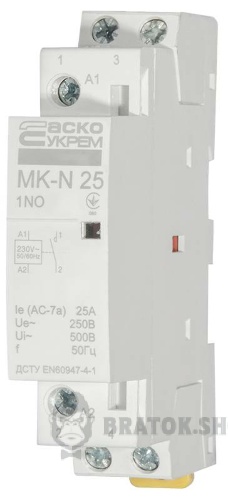 Контактор модульний 1P 25A 1NO АСКО-Укрем MK-N A0040030022